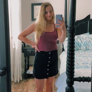 American eagle black denim skirt